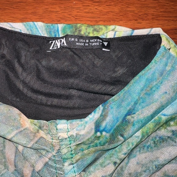 Zara Green and Beige Mini Dress - Picture 6 of 6